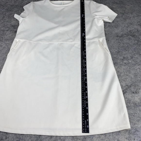 Zara Mini Dress Women's XL Off White Faux‎ Suede With Front Pockets Casual - Picture 6 of 9